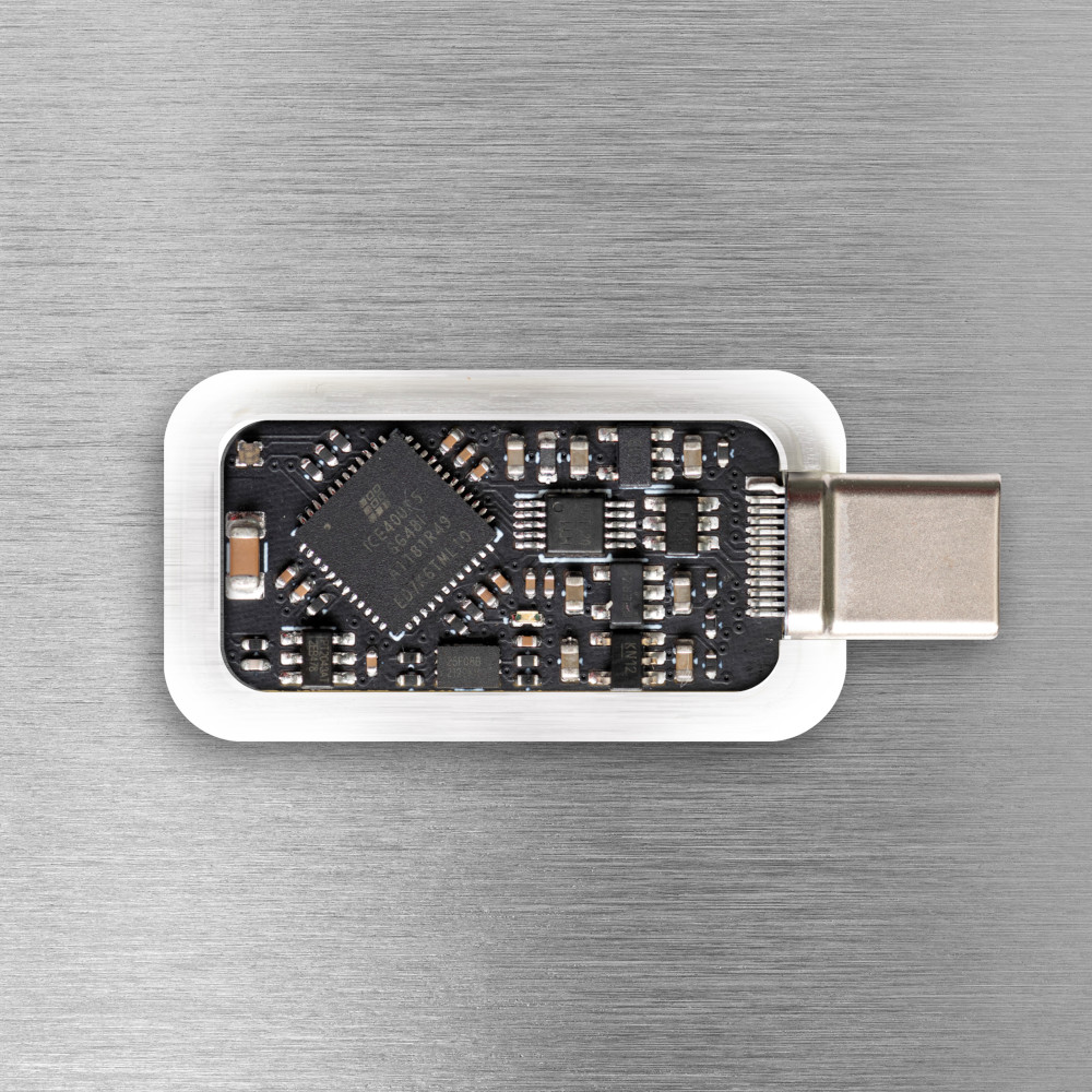 TKey on brushed aluminum